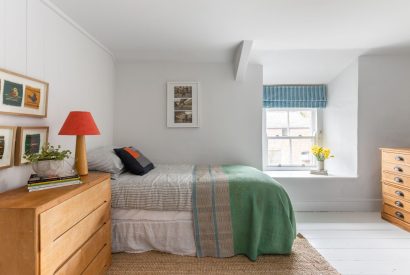 A king size bedroom at Clover House, Bude, Cornwall