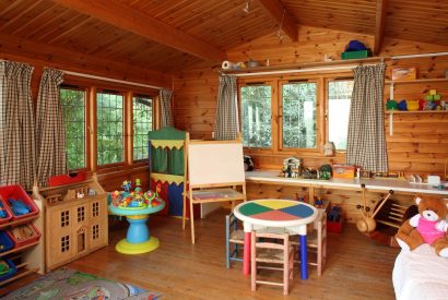 The indoor play area at Chaucer Cottage, Cotswolds