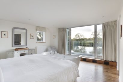 The master bedroom at Riverside View, Chiltern Hills