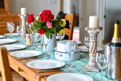 The dining table at Plas Newydd, Llyn Peninsula