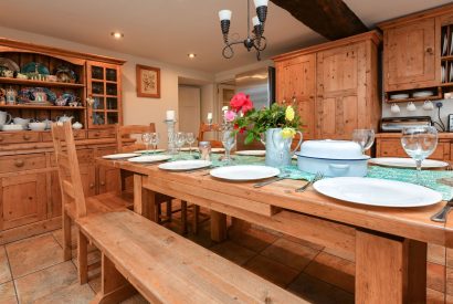 The dining table at Plas Newydd, Llyn Peninsula