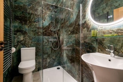 A shower room at Sunset Retreat, Kent