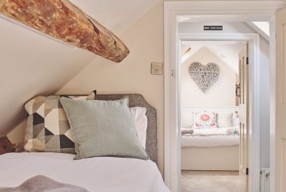 A twin bedroom at Sandy Hill Farm, Staffordshire