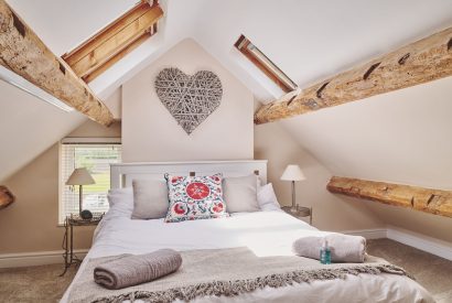 A king size bedroom at Sandy Hill Farm, Staffordshire