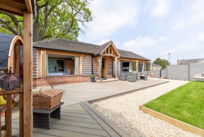 The outdoor space at The Lodge at Leigh, Dorset