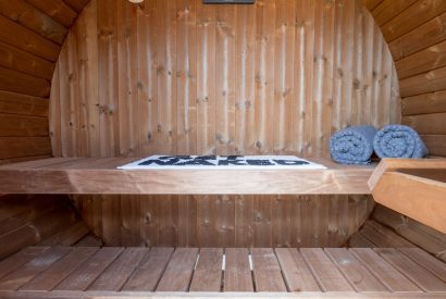 The sauna at The Lodge at Leigh, Dorset