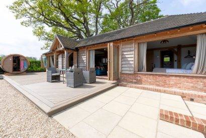 The outdoor space at The Lodge at Leigh, Dorset