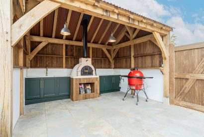 The outdoor kitchen at Skylark, Bradworthy, Devon