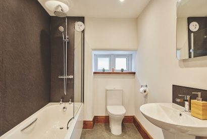 A bathroom at Plum Cottage, Lake District