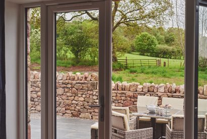 The outdoor seating area at Plum Cottage, Lake District