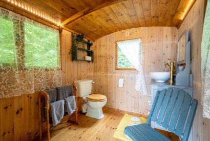 The bathroom at Red Deer Escape, Somerset