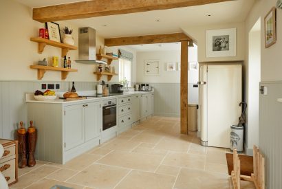 The kitchen at The Barn at Ampneyfield, Gloucestershire