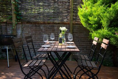 The decking at Fairmile Cottage, Oxfordshire