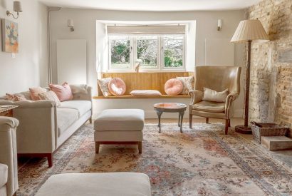 The lounge at Leonard House, the Cotswolds