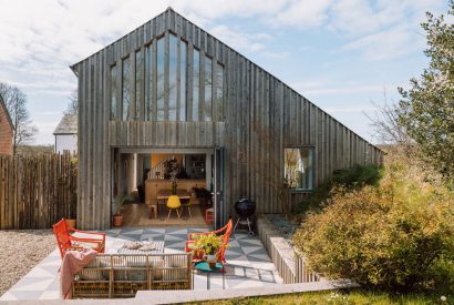 The terrace at Campion Barn, Bude, Cornwall