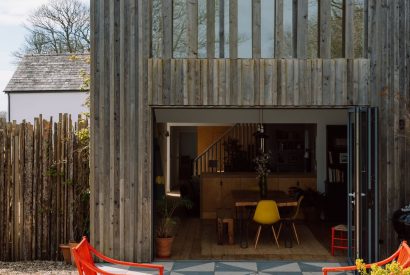 Outdoor seating area at Campion Barn, Bude, Cornwall