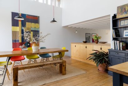 The dining space at Campion Barn, Bude, Cornwall