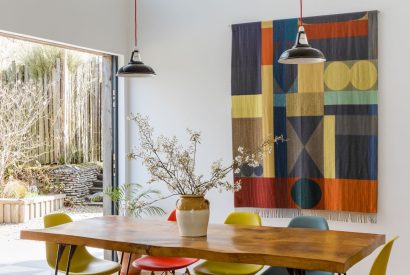 The dining space at Campion Barn, Bude, Cornwall