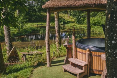 The hot tub at Stargazer, Malvern Hills