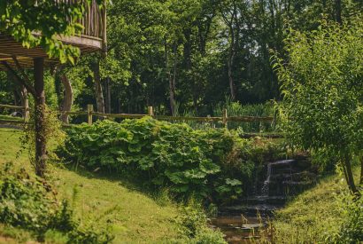 The outdoor space at Stargazer, Malvern Hills