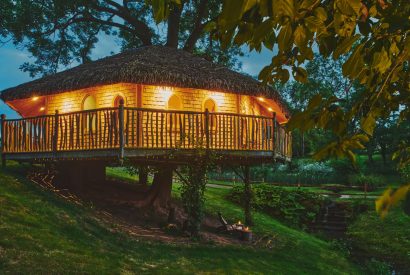 The outdoor space at Stargazer, Malvern Hills