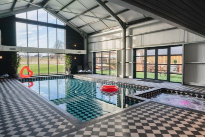 The indoor swimming pool at The Pool house, Chapmanslade, Wiltshire