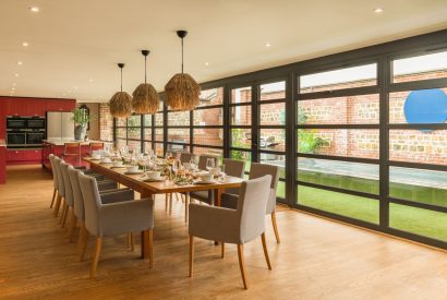 The dining area at Bright House, Chapmanslade, Wiltshire