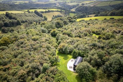 Aerial view of Hooting Owl Retreat, Somerset