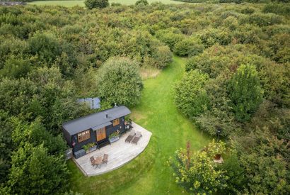 Aerial view of Hooting Owl Retreat, Somerset