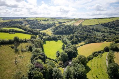 Aerial view of Red Deer Escape, Somerset