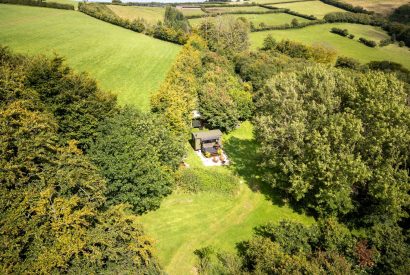 Aerial view of Red Deer Escape, Somerset