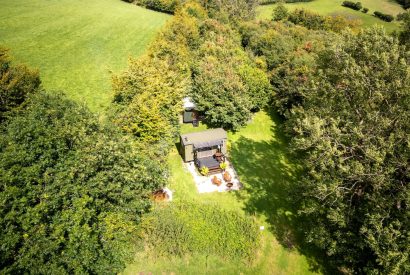 Aerial view of Red Deer Escape, Somerset