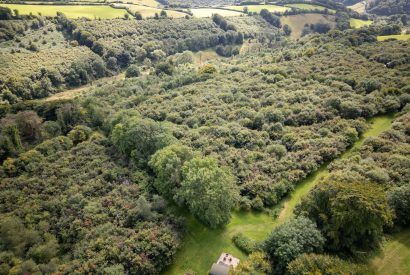 Aerial view of Red Deer Escape, Somerset