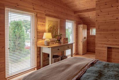 A king-size bedroom at Fell Lodge, Lancashire 