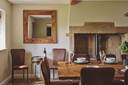 The dining room at Rye Top Farm, Uppermill, Peak District