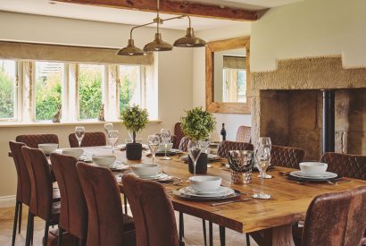 The dining room at Rye Top Farm, Uppermill, Peak District