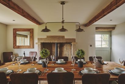 The dining room at Rye Top Farm, Uppermill, Peak District