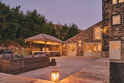 The outdoor space at Rye Top Farm, Uppermill, Peak District