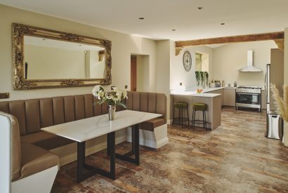 The kitchen dining area at Rye Top Farm, Uppermill, Peak District