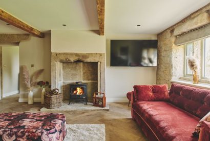 The living room at Rye Top Farm, Uppermill, Peak District