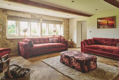 The living room at Rye Top Farm, Uppermill, Peak District