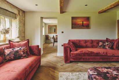 The living room at Rye Top Farm, Uppermill, Peak District