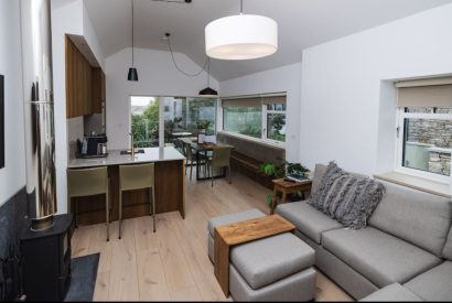 Open plan living at Map Maker's Cottage, Roundstone, Galway