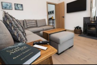 The living room at Map Maker's Cottage, Roundstone, Galway