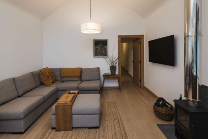 The living area at Potter's Cottage, Roundstone, Galway