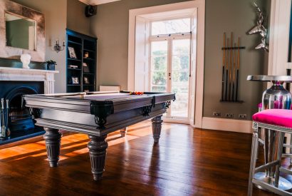 The pool table at Meadfoot Manor, Torquay, Devon