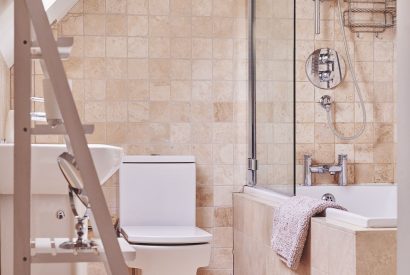 A bathroom at Apple Tree Cottage, Cotswolds