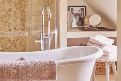 A bathroom at Apple Tree Cottage, Cotswolds