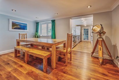 The dining table at Loch Ness Mansion, Scottish Highlands