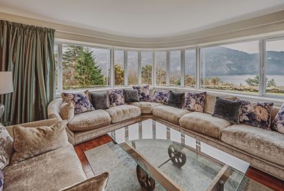 The living room at Loch Ness Mansion, Scottish Highlands